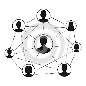 Social network scheme connecting people.